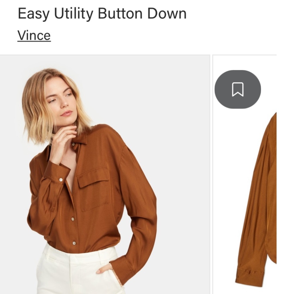 Vince easyutility button down - Palo santo
